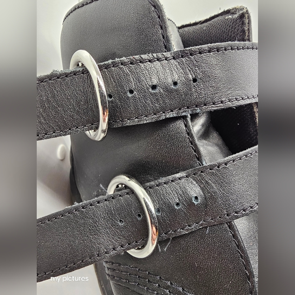 Dr. Martens Black Platform Shoes with Buckle Straps - Picture 7 of 11